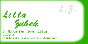 lilla zubek business card